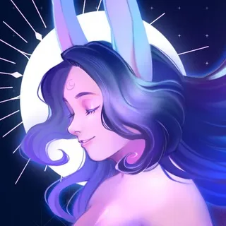 moon rabbit art 🐰
